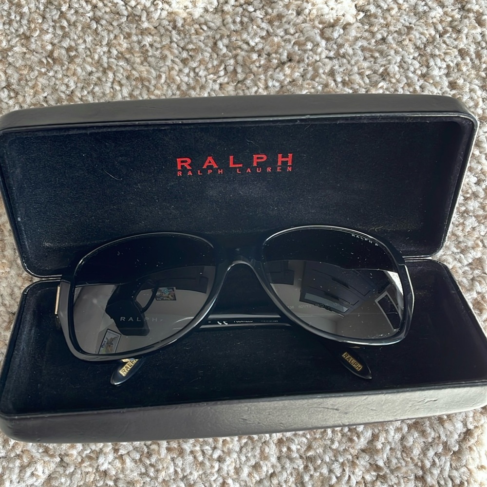 RALPH LAUREN Polarized sunglasses with gold accents.